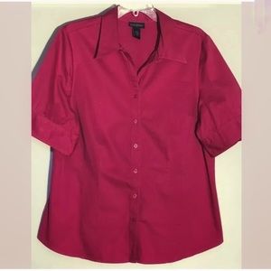 LANE BRYANT Short Sleeve Button-Down Top Size 14